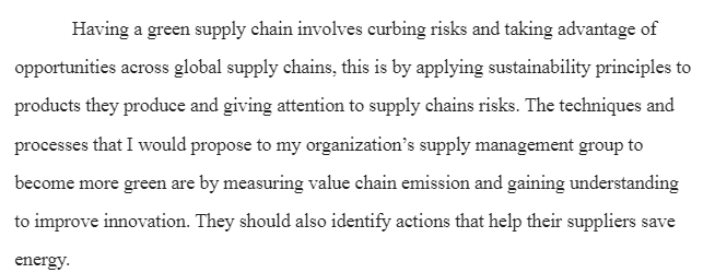 Green Supply Chain