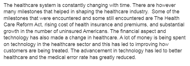 Historical Transitioning of U.S. Health Care System