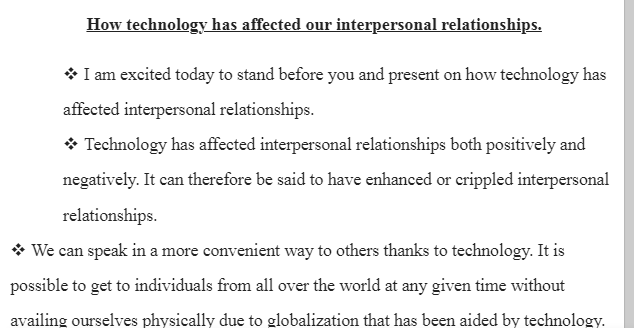 Impact of Technology on Interpersonal Relationships