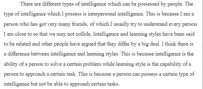 Intelligence and Learning Styles