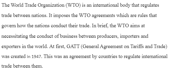 International Trade and Investment