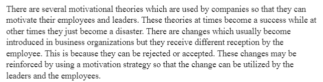 Leader Motivation and a Well-Managed Change Process