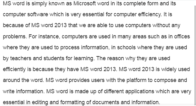 MS Word 2013 Features