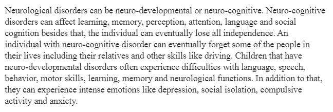 Neurological disorders-Schizophrenia