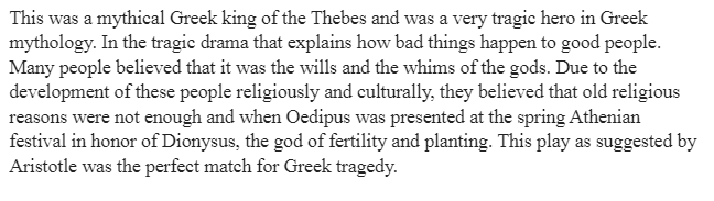 Oedipus the Tragic Hero