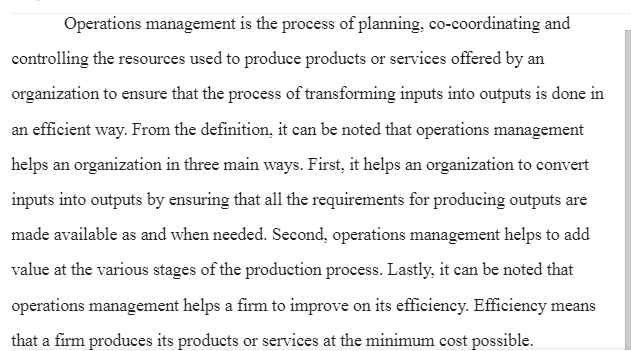 Operations Management Concepts