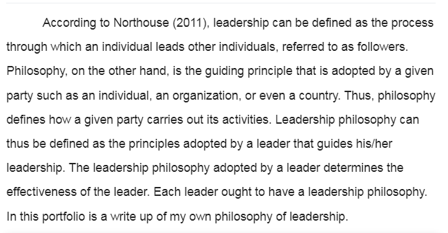 Philosophy of Leadership