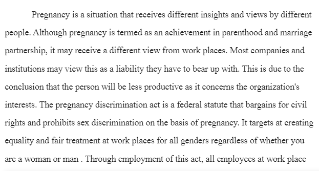 Pregnancy Discrimination in the Workplace