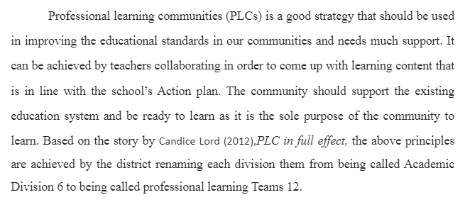 Professional Learning Communities