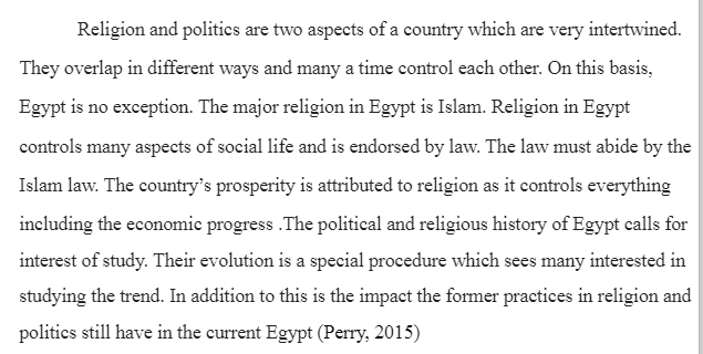 Religion and Political History of Egypt