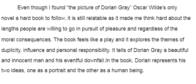 Review of The picture of Dorian Gray