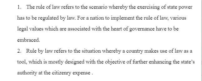 Rule of Law Vs. Rule by Law
