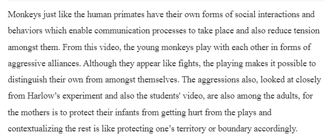 Social Behaviors and Monkeys