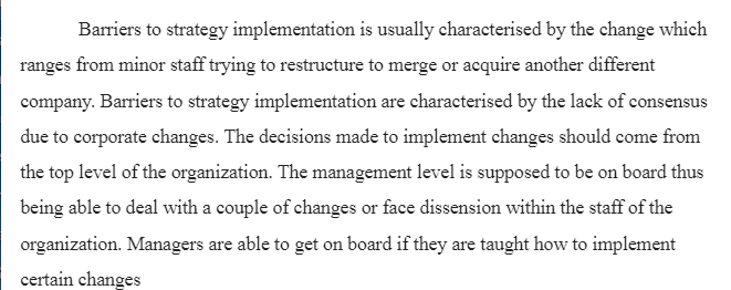 Strategy Implementation & Evaluation- MGT 499