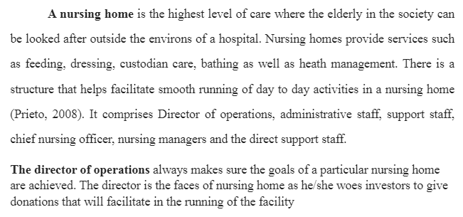 Structure of A Nursing Home