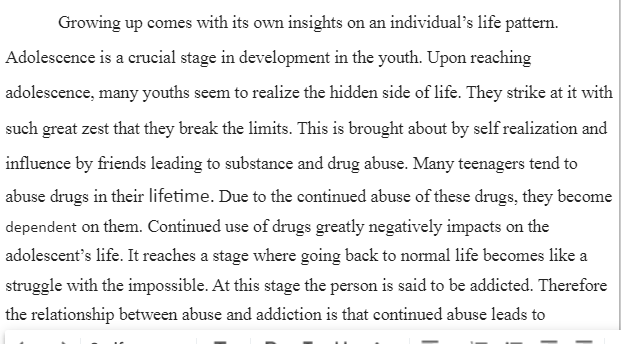 Substance Abuse and Addiction in Adolescents