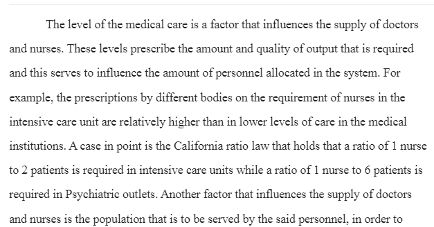 Supply of Healthcare Workers