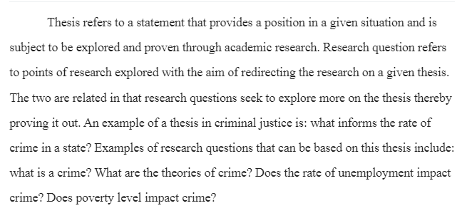 Understanding Thesis and Research Questions