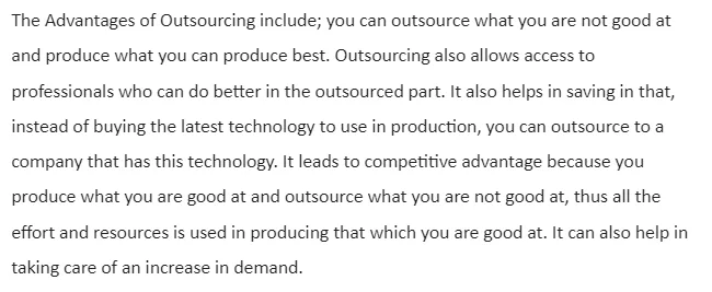 Advantages and Disadvantages of Outsourcing