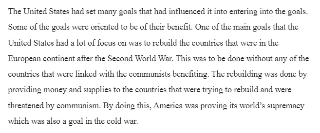 American Goals in the Cold War