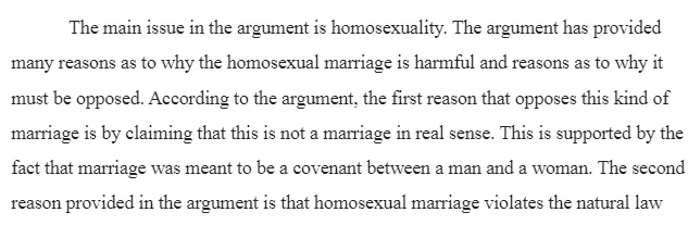 Argument on Homosexuality