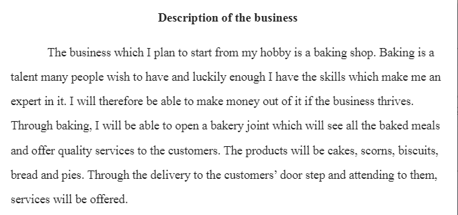 Baking Shop Business Plan