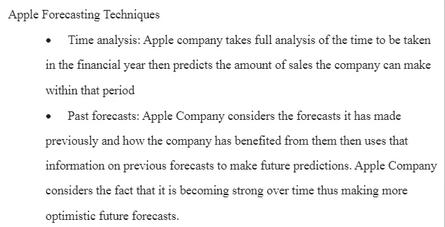 Budgeting and Forecasting Techniques in Apple Inc.