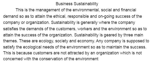 Business Sustainability