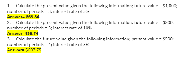 Calculating the Present and Future Value