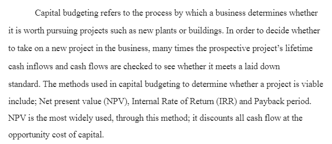 Capital Budgeting Process