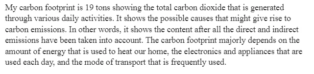 Carbon Footprint and the Future