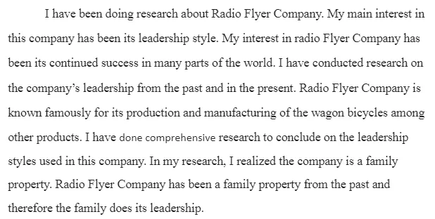 Case Analysis of Company Radio Flyer
