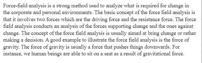 Change Stories-Force-Field Analysis