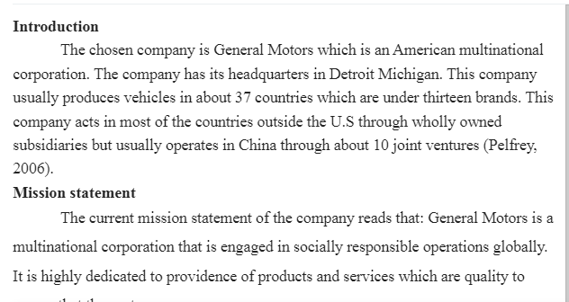 Company Analysis-General Motors