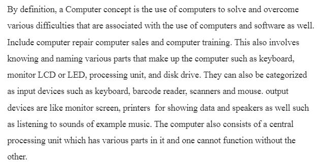 Computer Concepts and Application