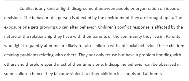 Conflict and Antisocial Behavior