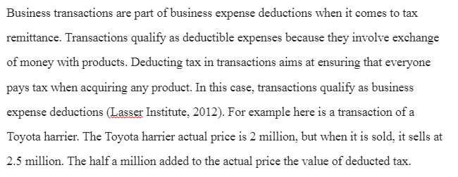 Deductible Business Expenses in Taxation