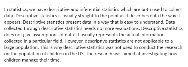 Descriptive and Inferential Statistics