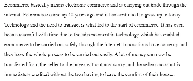 Development of E-commerce