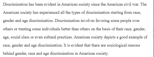 Discrimination in American Society