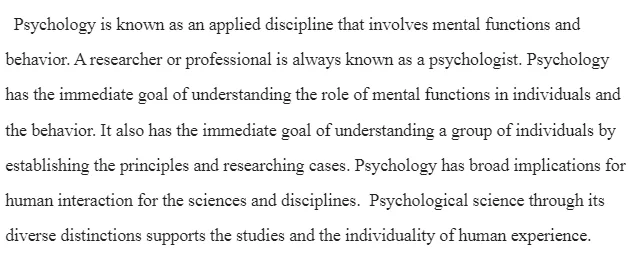 Diverse Nature of Psychology