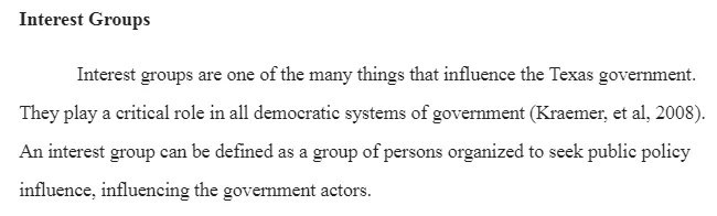 Elements that Influence State Government