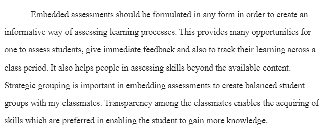 Embedded Assessment Components