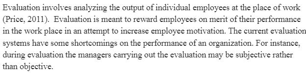 Employee Evaluation Systems