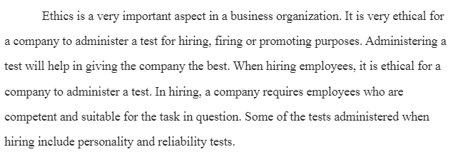 Ethics of Administering Hiring or Promotion Tests