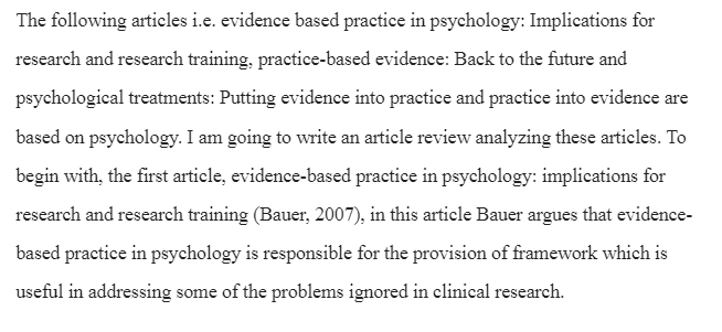 Evidence-based Practice in Psychology