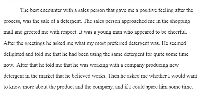 Experience with Salespeople