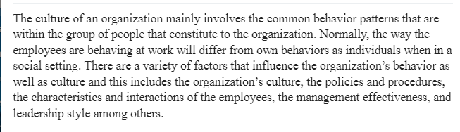 Factors Influencing Organizational Culture