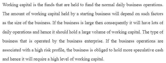 Factors that Determine Working Capital