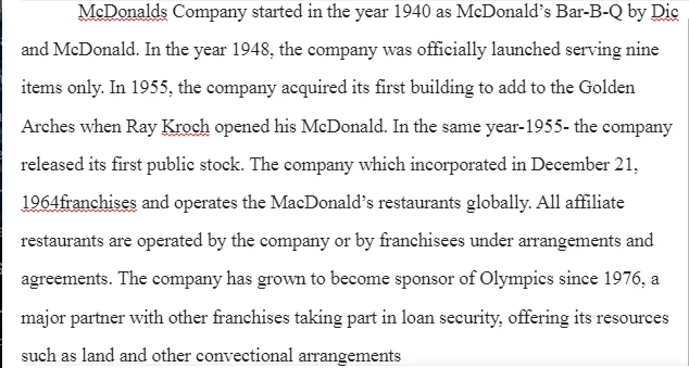 Financial Analysis of the McDonalds Company